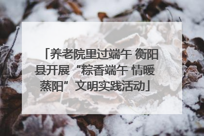 养老院里过端午 衡阳县开展“粽香端午 情暖蒸阳”文明实践活动